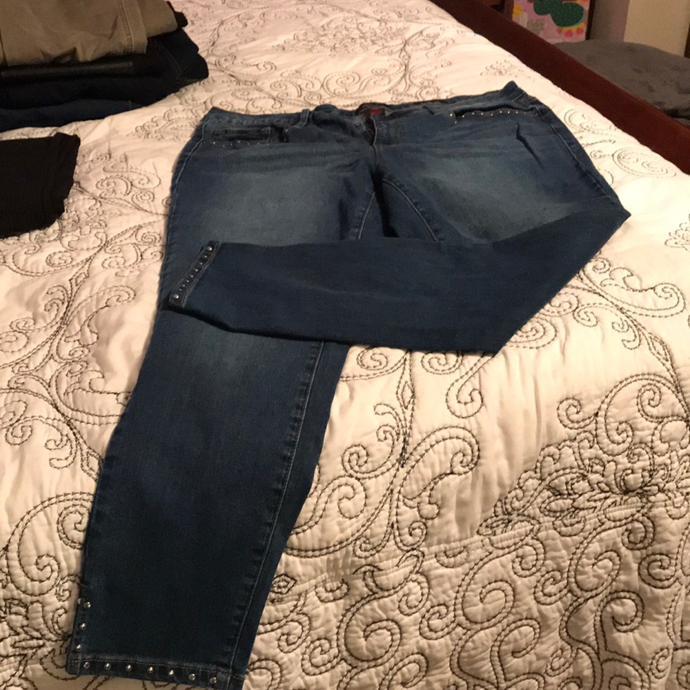 Studded blue jeans